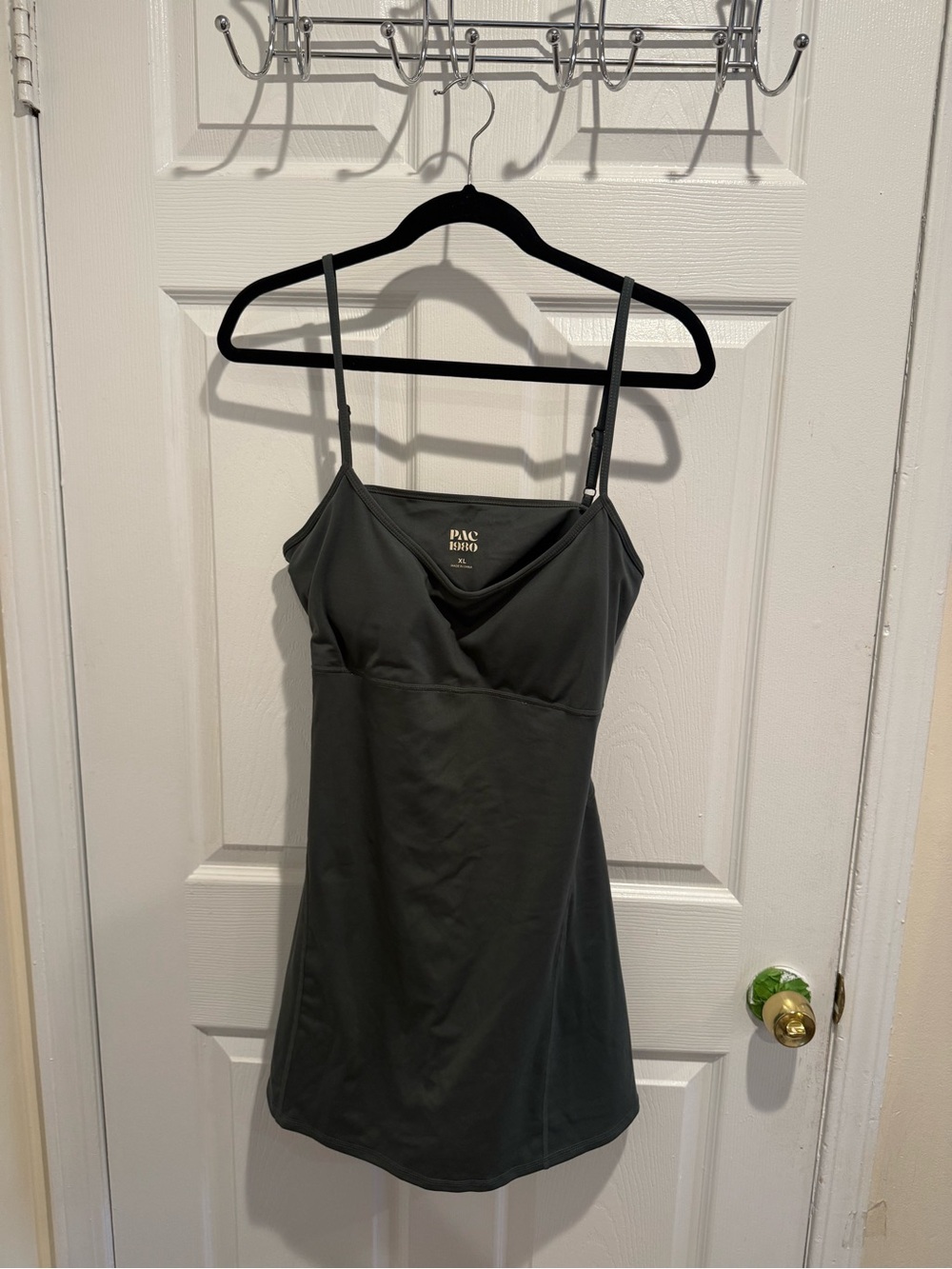 PAC SUN Dark Green-Grey Tank Dress With Backless